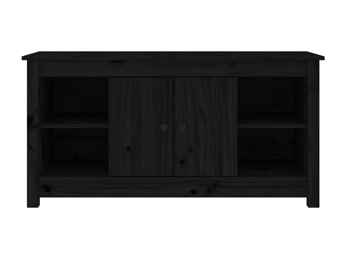 Mobile TV nero 103x36,5x52 cm Legno massello di pino