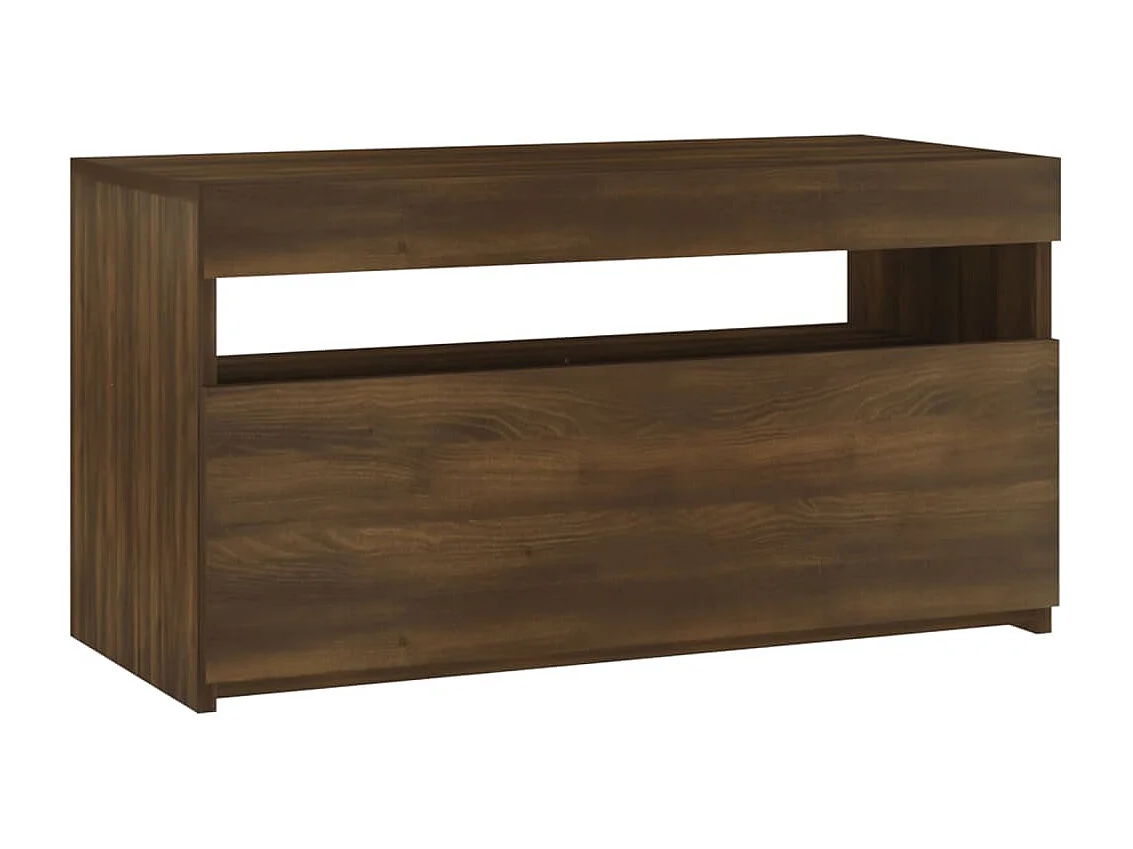 Meuble TV avec lumières LED Chêne marron 75x35x40 cm