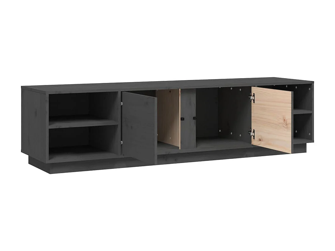 Meuble TV Gris 156x40x40 cm Bois de pin massif