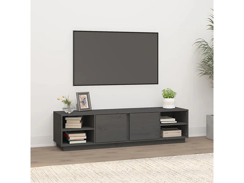 Meuble TV Gris 156x40x40 cm Bois de pin massif