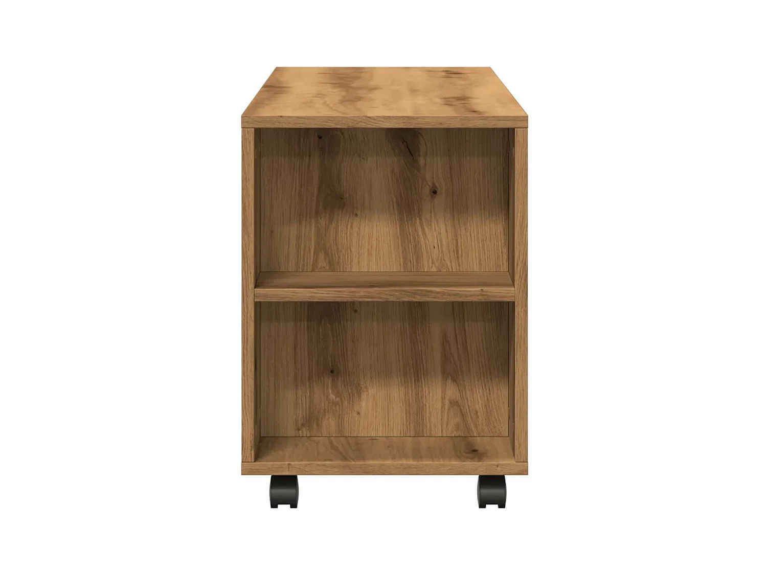 TV-standaard met wieltjes, handgemaakt eikenhout