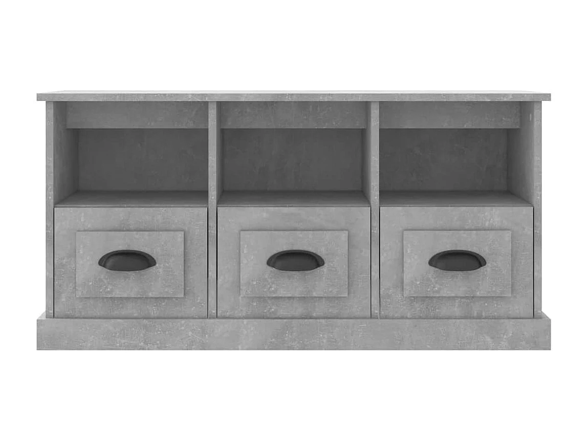 Meuble TV gris béton 100x35x50 cm bois d'ingénierie