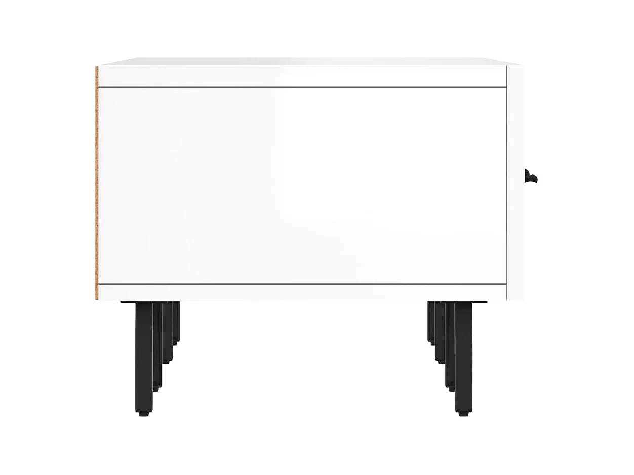 Weißer glänzender TV-Schrank 150x36x30 cm aus Holzwerkstoff