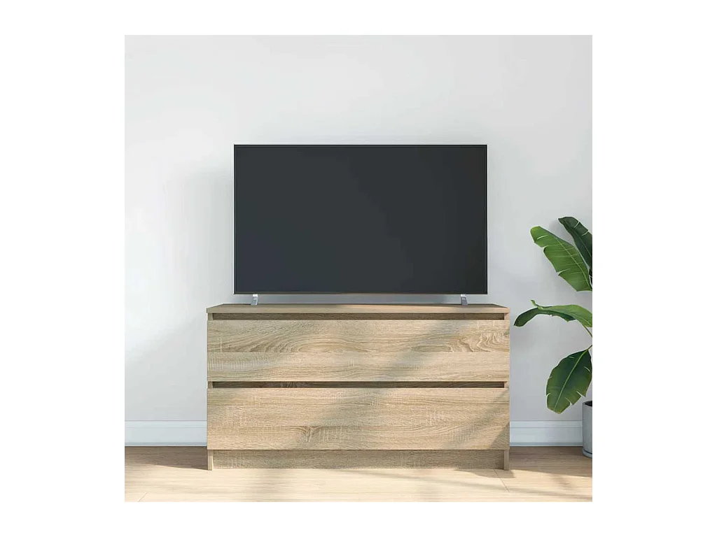 Meuble TV chêne sonoma 100x35x54 cm bois d'ingénierie
