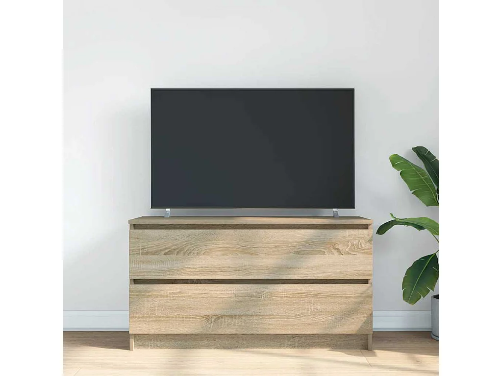 Meuble TV chêne sonoma 100x35x54 cm bois d'ingénierie