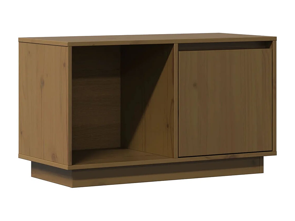 Meuble TV Marron miel 74x35x44 cm Bois de pin massif