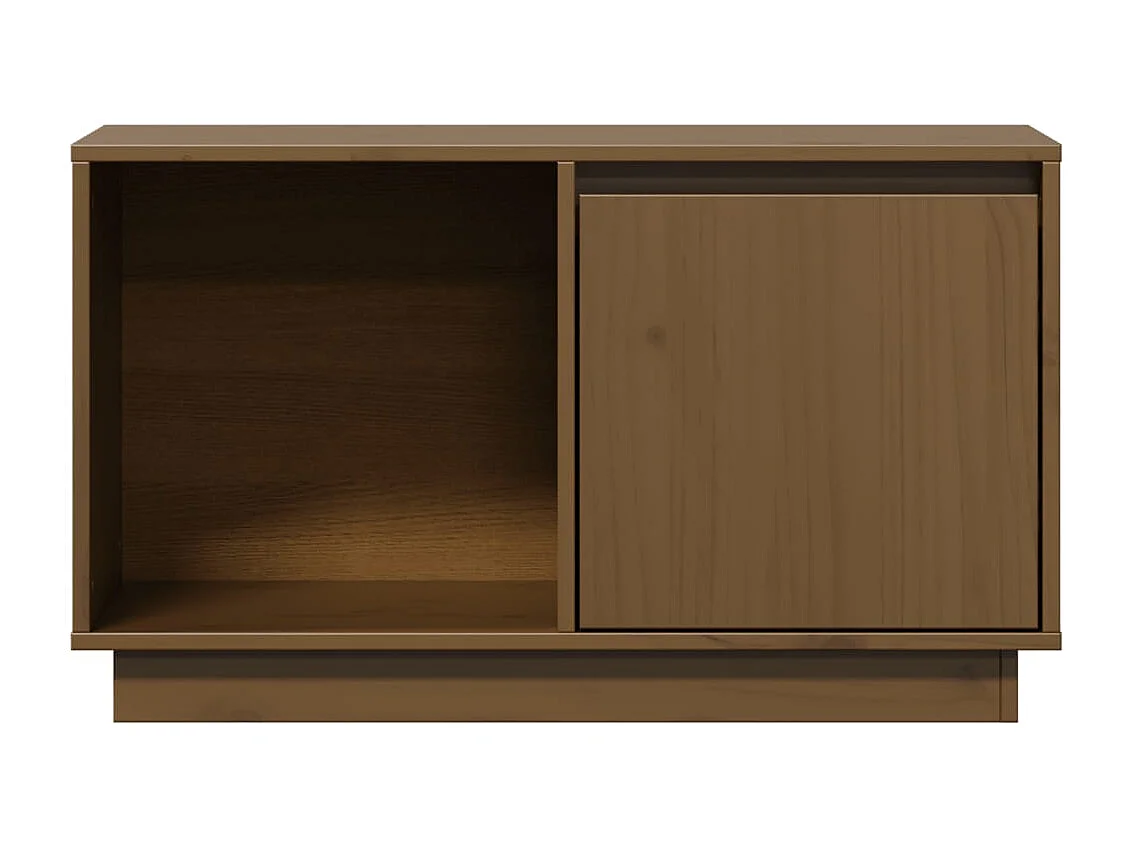Meuble TV Marron miel 74x35x44 cm Bois de pin massif