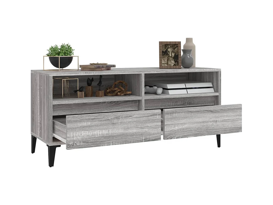 Sonoma TV-meubel grijs 100x34,5x44,5 cm bewerkt hout