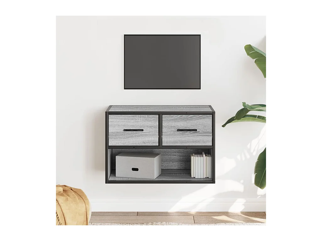 Meuble TV sonoma gris 60x31x39,5 cm bois d'ingénierie et métal