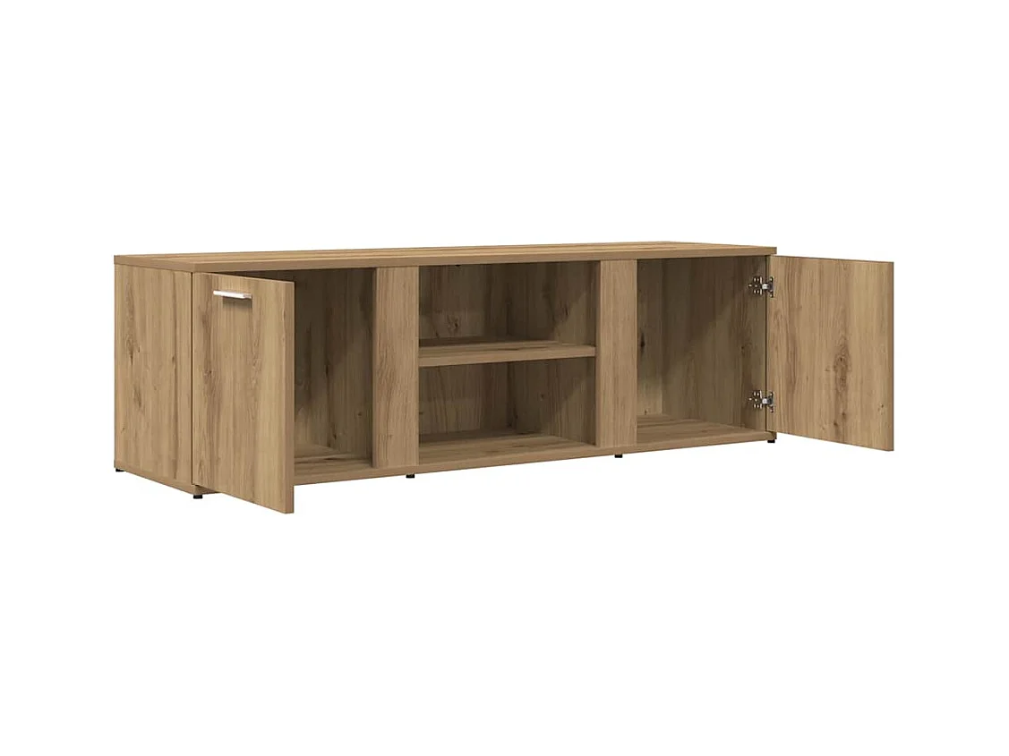 Meuble TV chêne artisanal 120x34x37 cm bois d'ingénierie