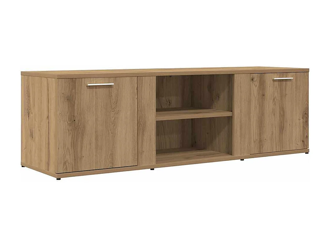 Meuble TV chêne artisanal 120x34x37 cm bois d'ingénierie
