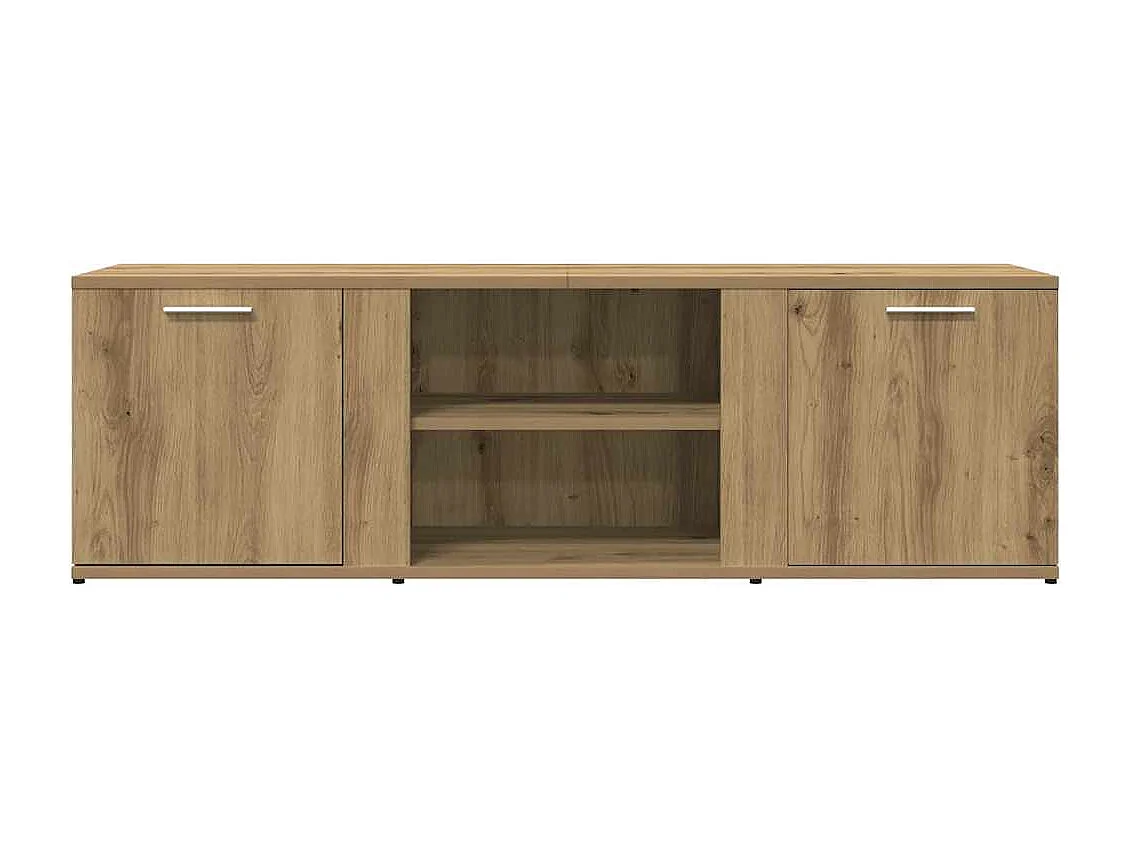 Meuble TV chêne artisanal 120x34x37 cm bois d'ingénierie