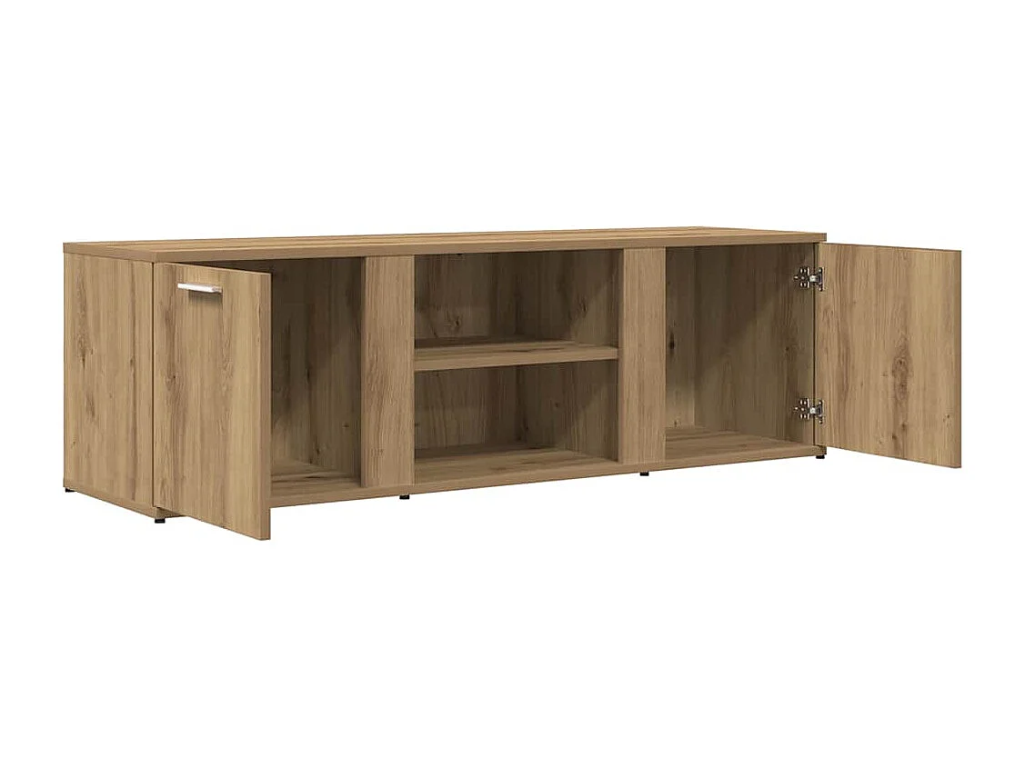 Meuble TV chêne artisanal 120x34x37 cm bois d'ingénierie