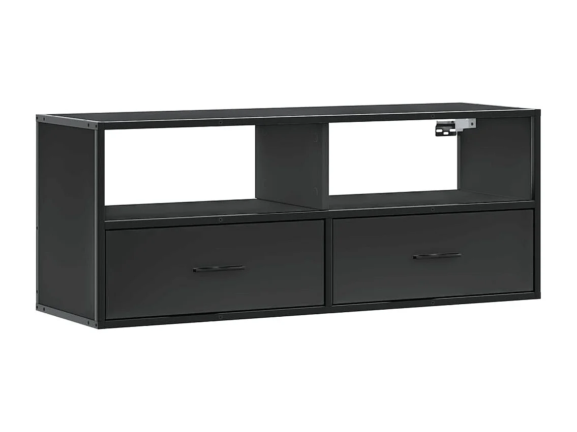 Meuble TV noir 100x31x39,5 cm bois d'ingénierie et métal
