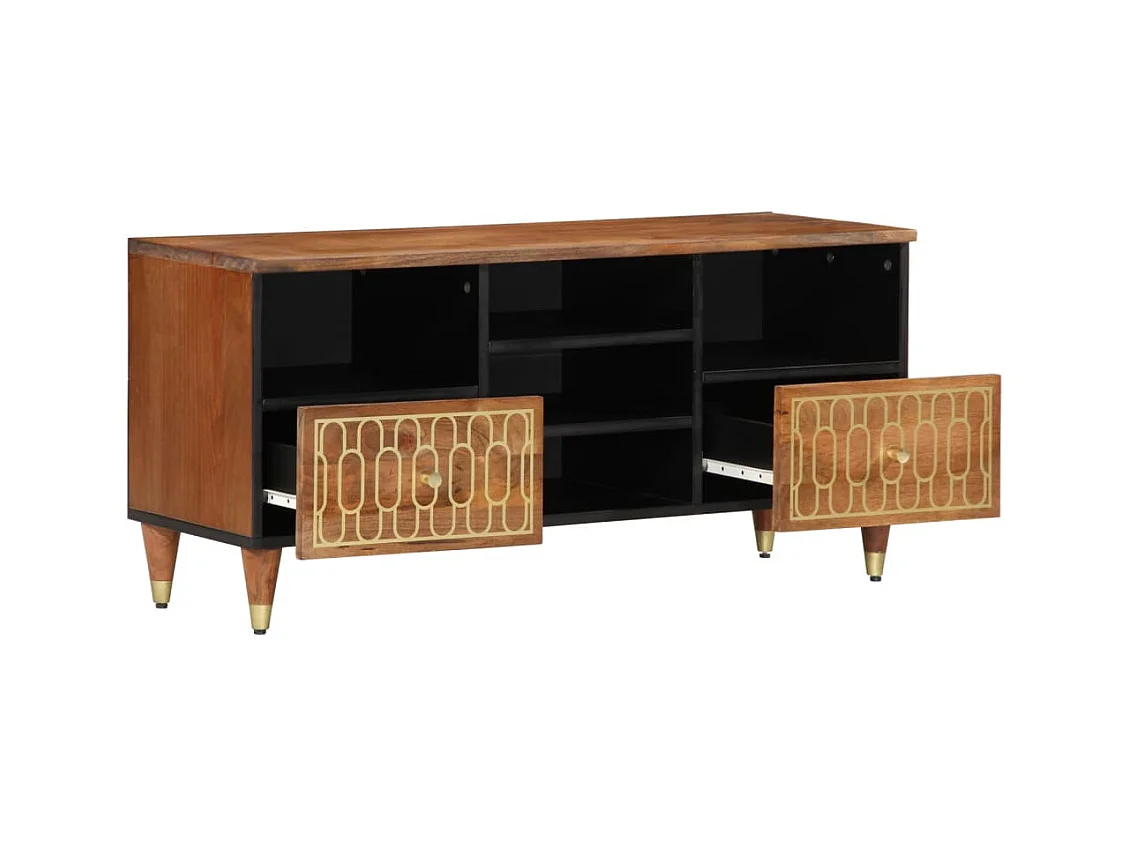 Mobile TV 100x33x46 cm in legno massello di mango