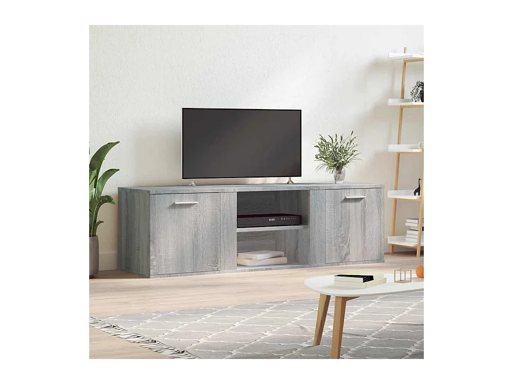 Meuble TV sonoma gris 120x34x37 cm bois d'ingénierie