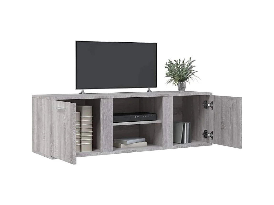 Meuble TV sonoma gris 120x34x37 cm bois d'ingénierie