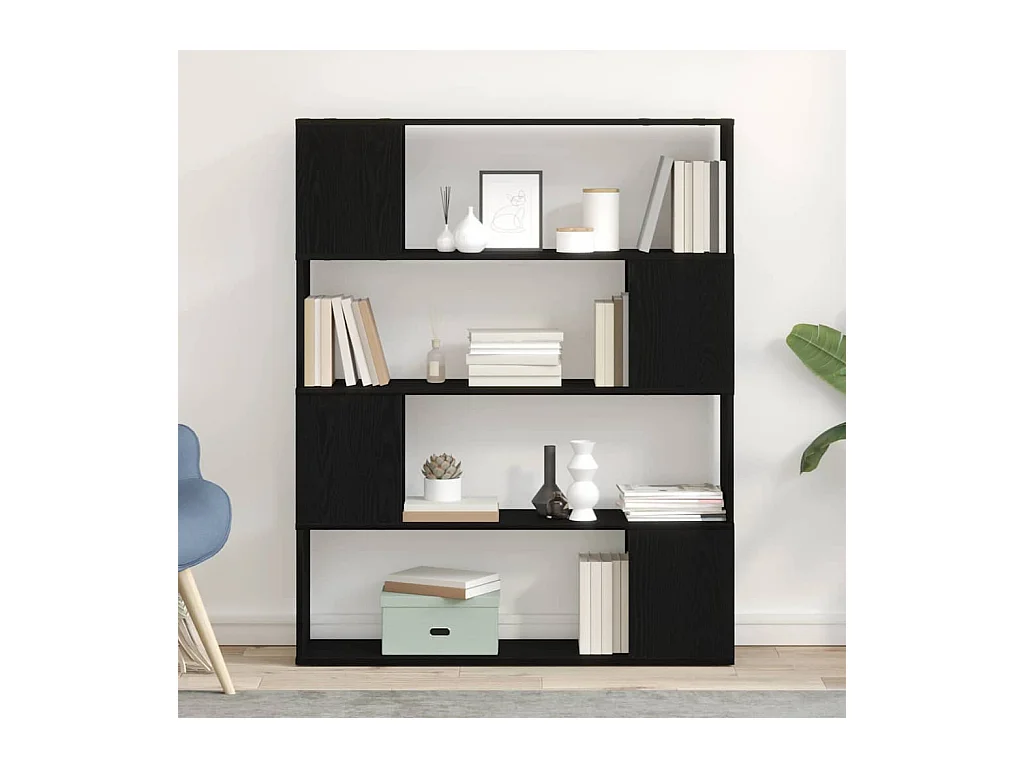 Centre de divertissement Noir 100 x 24 x 124 cm