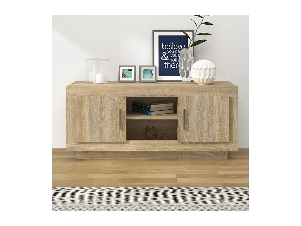 Meuble TV chêne sonoma 102x35x45 cm bois d'ingénierie