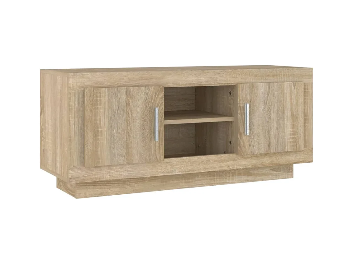 Meuble TV chêne sonoma 102x35x45 cm bois d'ingénierie