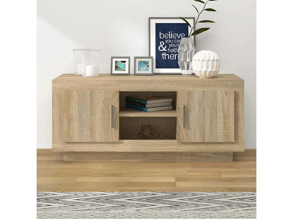 Meuble TV chêne sonoma 102x35x45 cm bois d'ingénierie