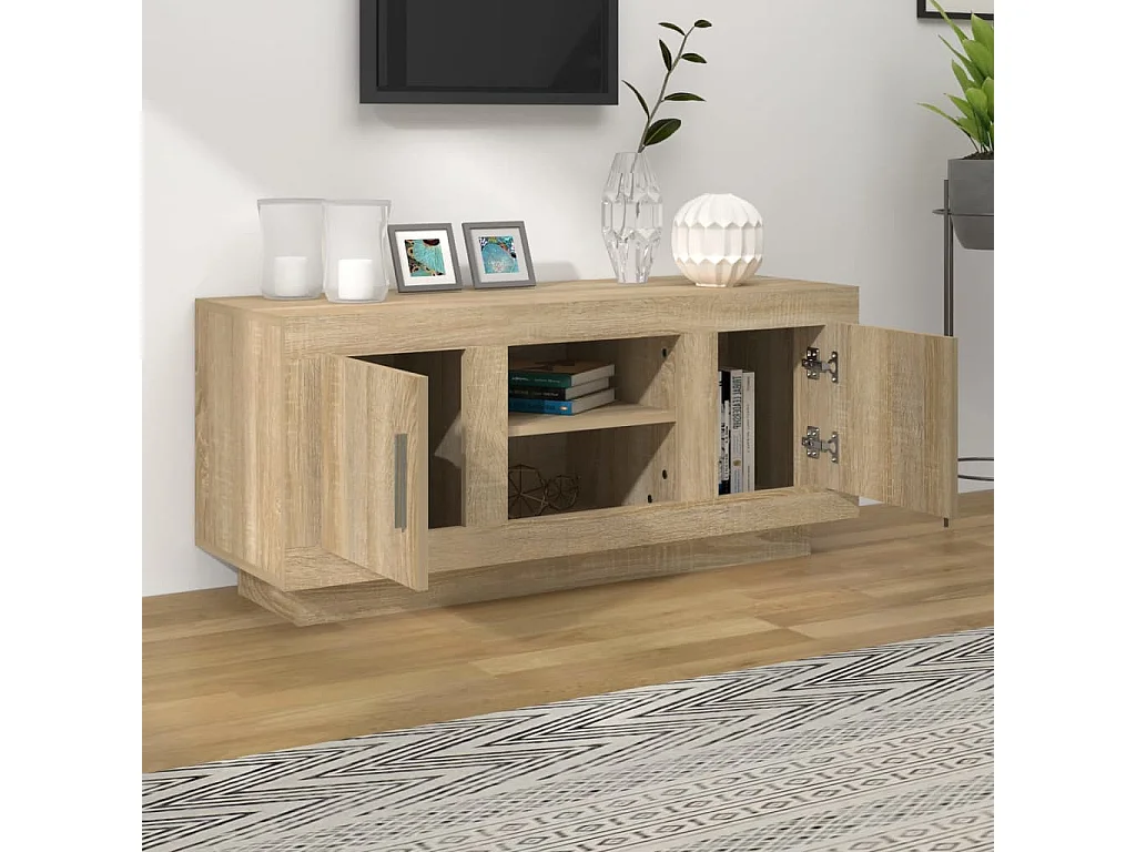 Meuble TV chêne sonoma 102x35x45 cm bois d'ingénierie