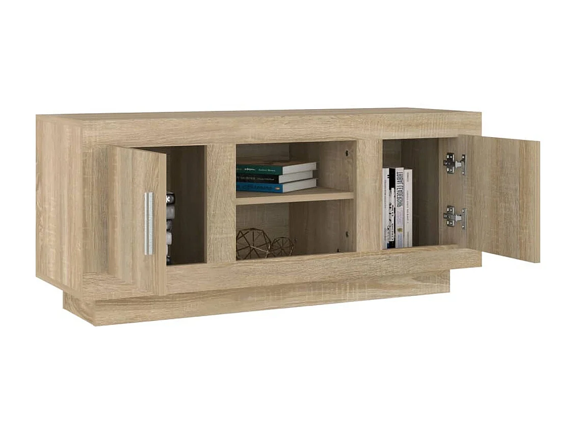 Meuble TV chêne sonoma 102x35x45 cm bois d'ingénierie