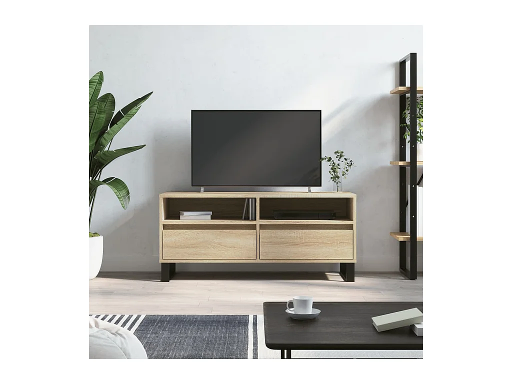 Mobile TV in rovere Sonoma 100x34,5x44,5 cm in legno ingegnerizzato