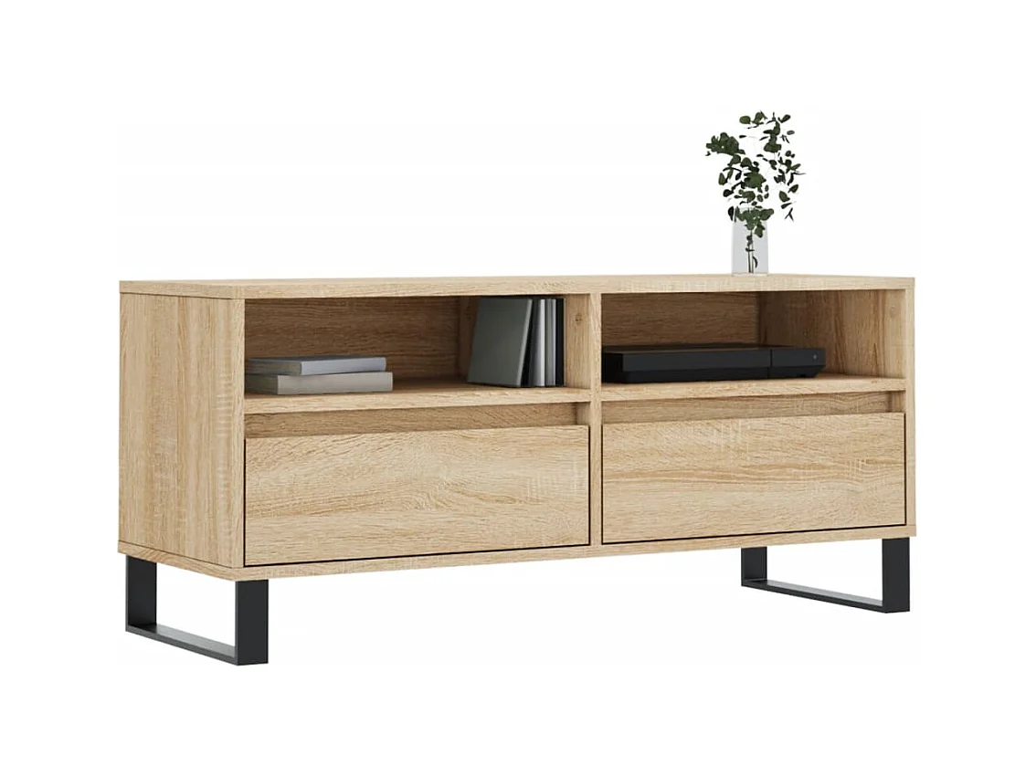 Mobile TV in rovere Sonoma 100x34,5x44,5 cm in legno ingegnerizzato