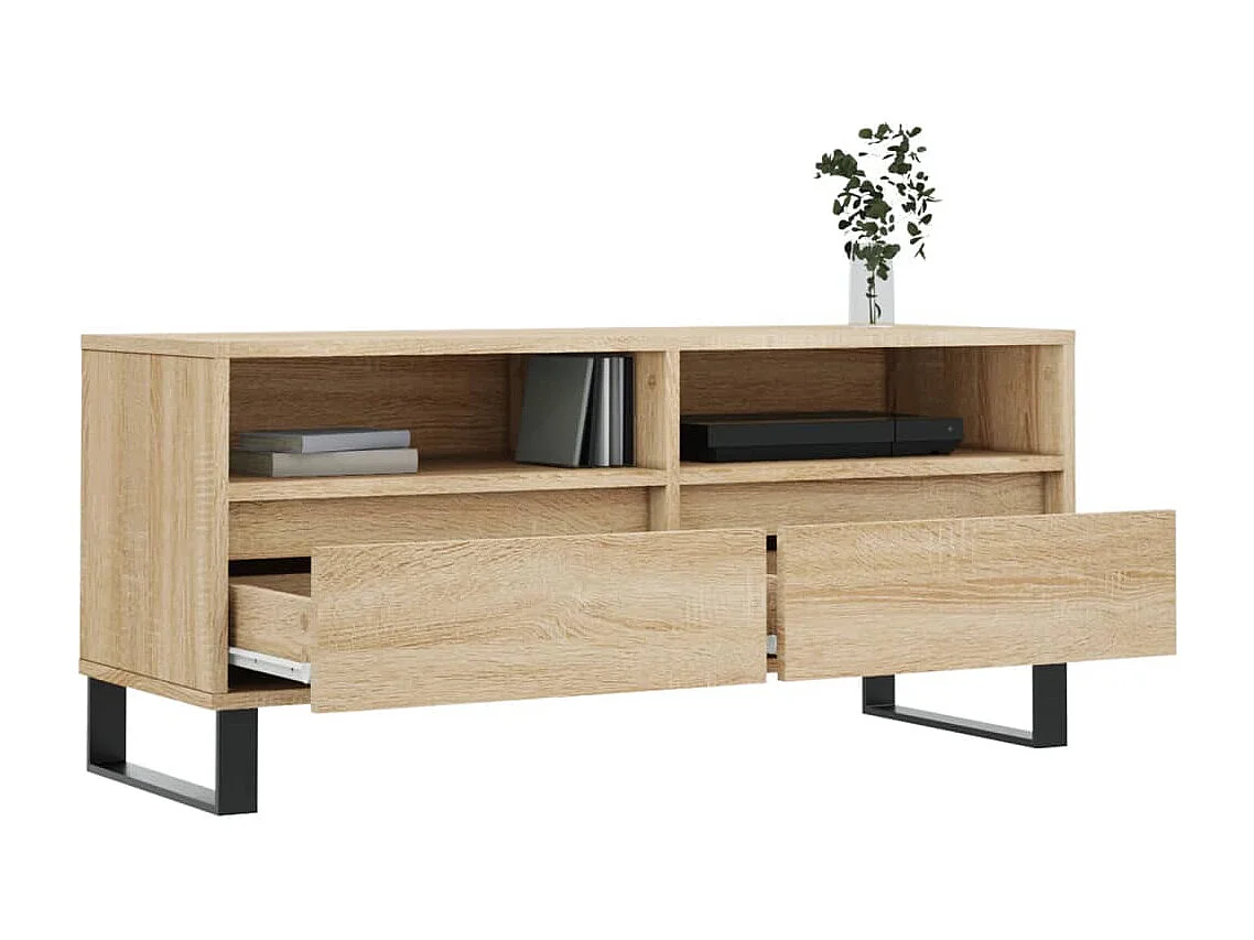 Meuble TV chêne sonoma 100x34,5x44,5 cm bois d'ingénierie