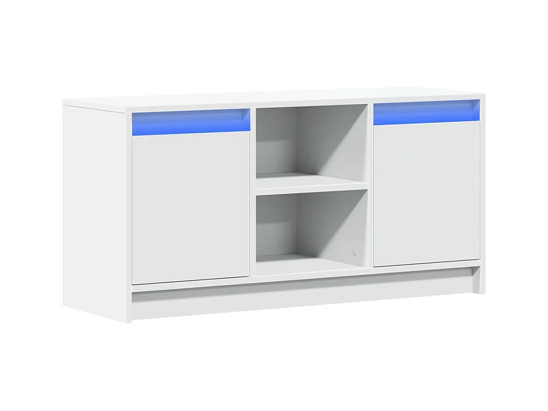 Meuble TV avec LED blanc 100x34x50 cm bois d'ingénierie