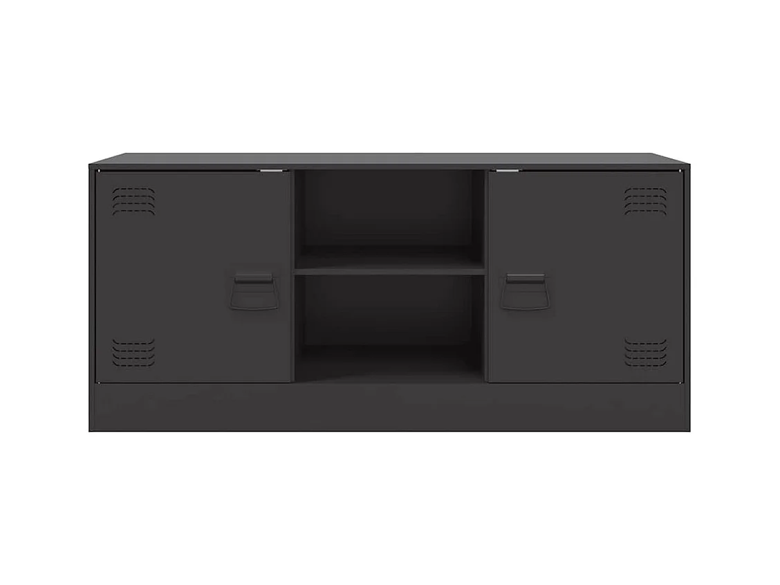 Meuble TV noir 99x39x44 cm acier
