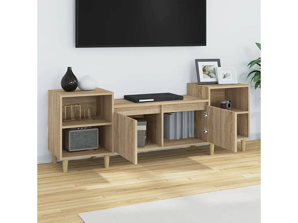 TV-Ständer aus Sonoma-Eiche, 160 x 35 x 55 cm, Holzwerkstoff
