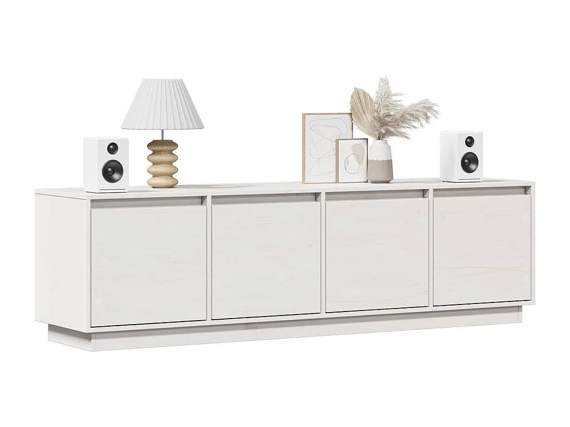 Witte tv-kast 156x37x45 cm Massief grenenhout