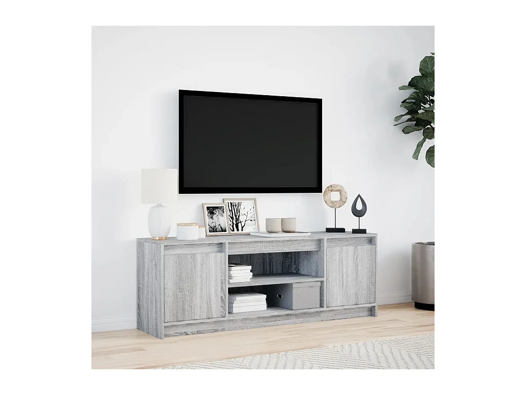 Meuble TV avec LED sonoma gris 139,5x34x50 cm bois d'ingénierie