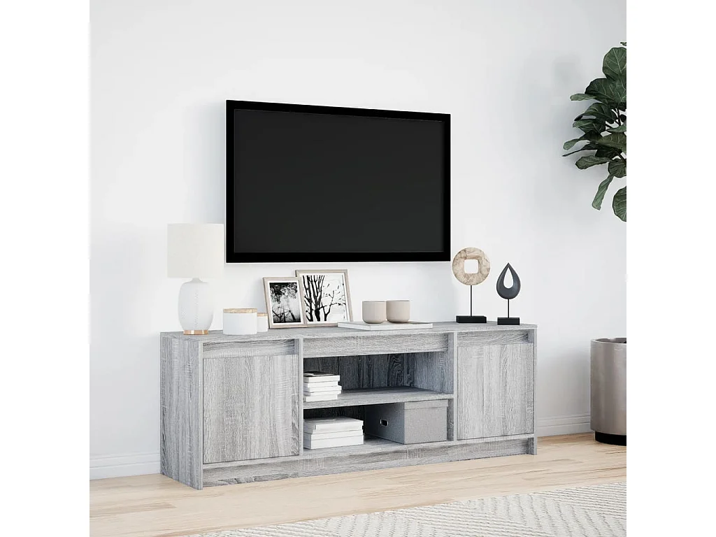 Meuble TV avec LED sonoma gris 139,5x34x50 cm bois d'ingénierie