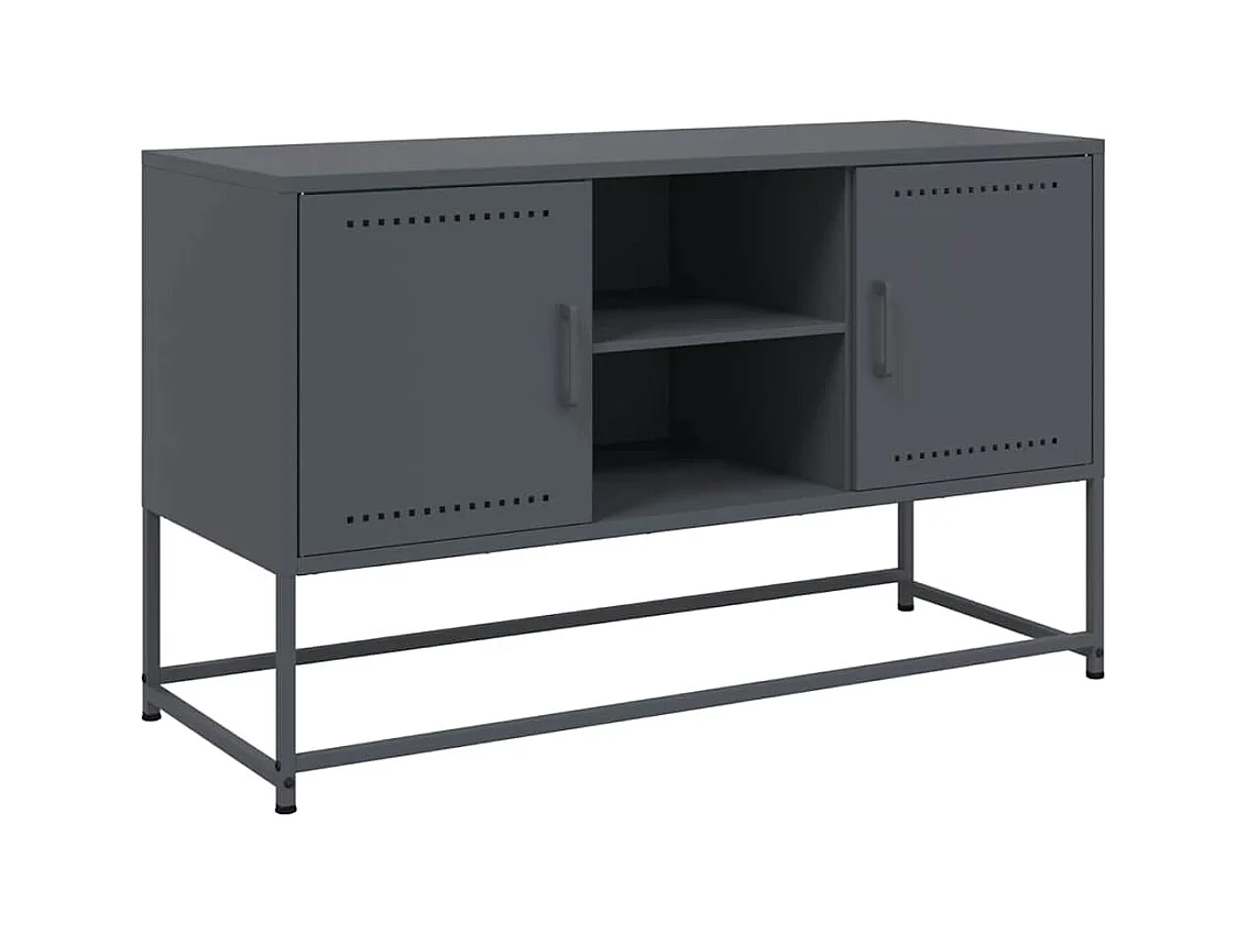 Meuble TV anthracite 100,5x39x60,5 cm acier