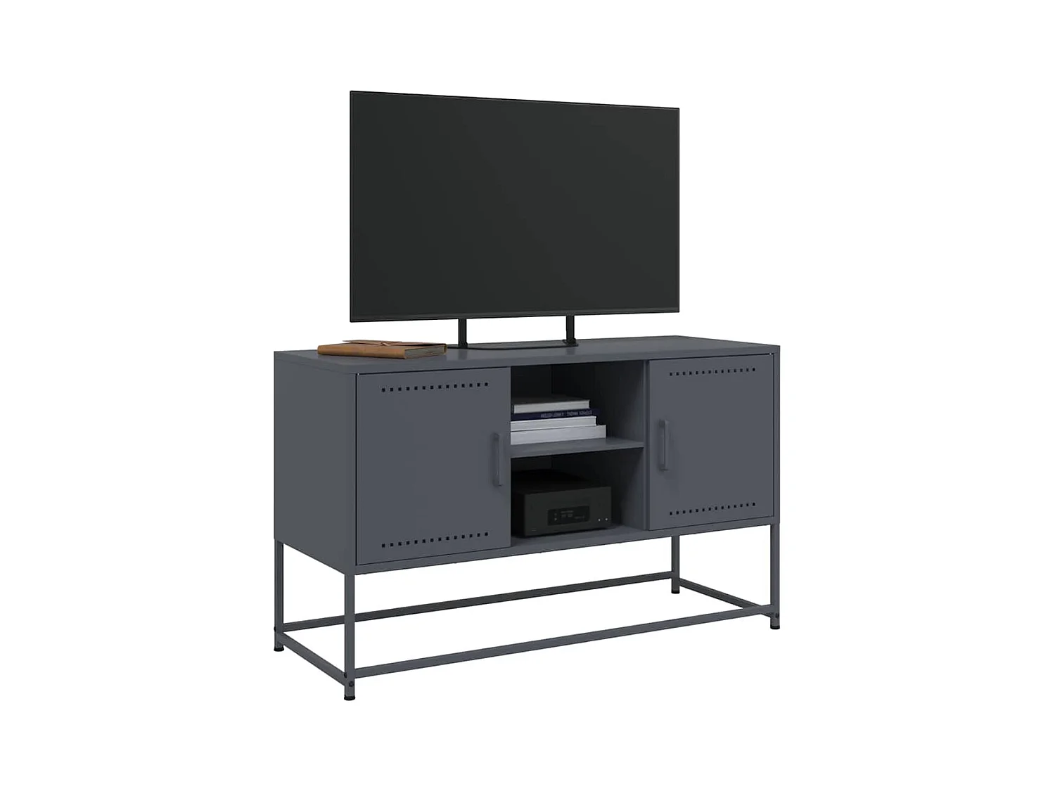 Meuble TV anthracite 100,5x39x60,5 cm acier