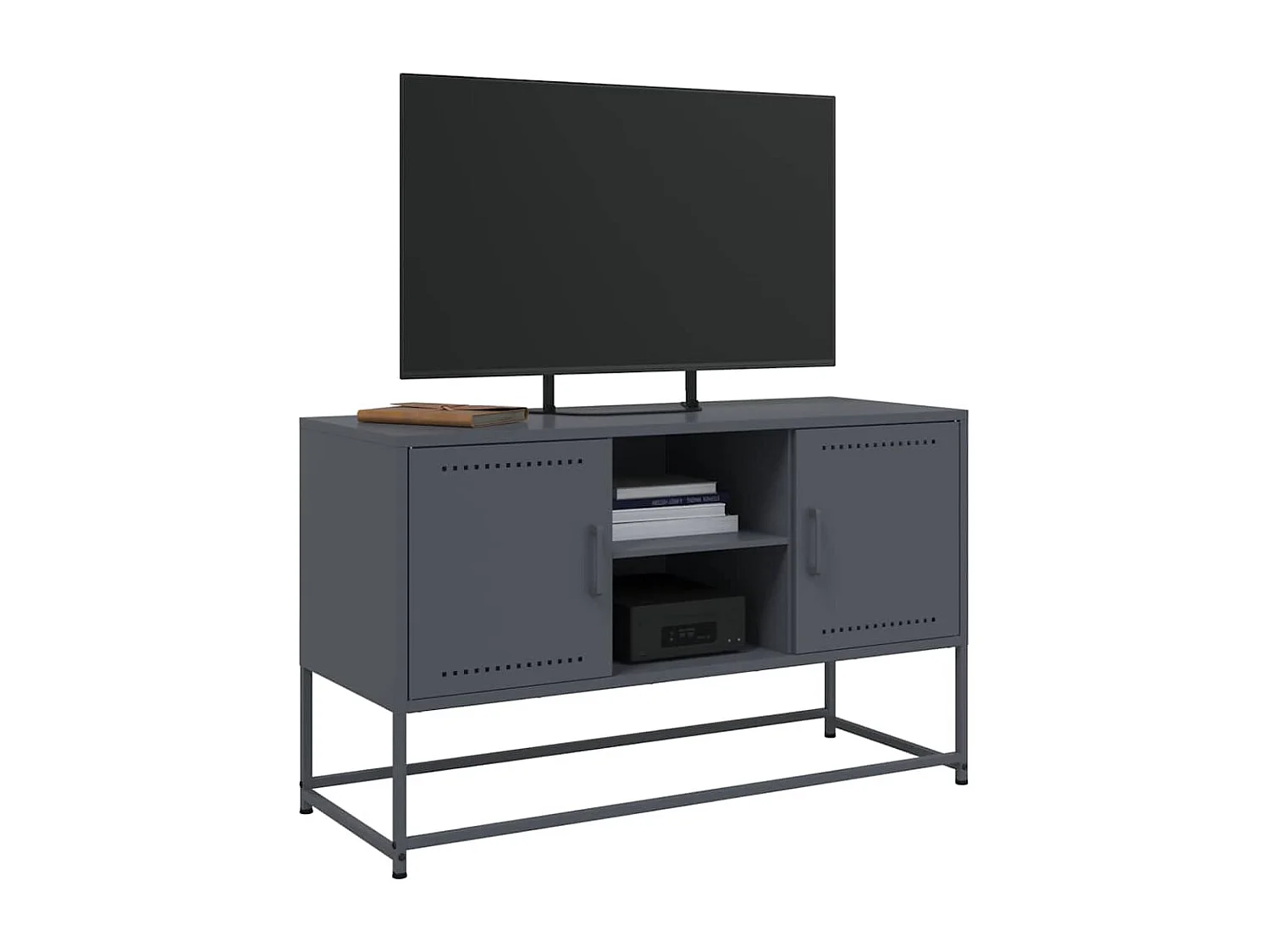 Meuble TV anthracite 100,5x39x60,5 cm acier