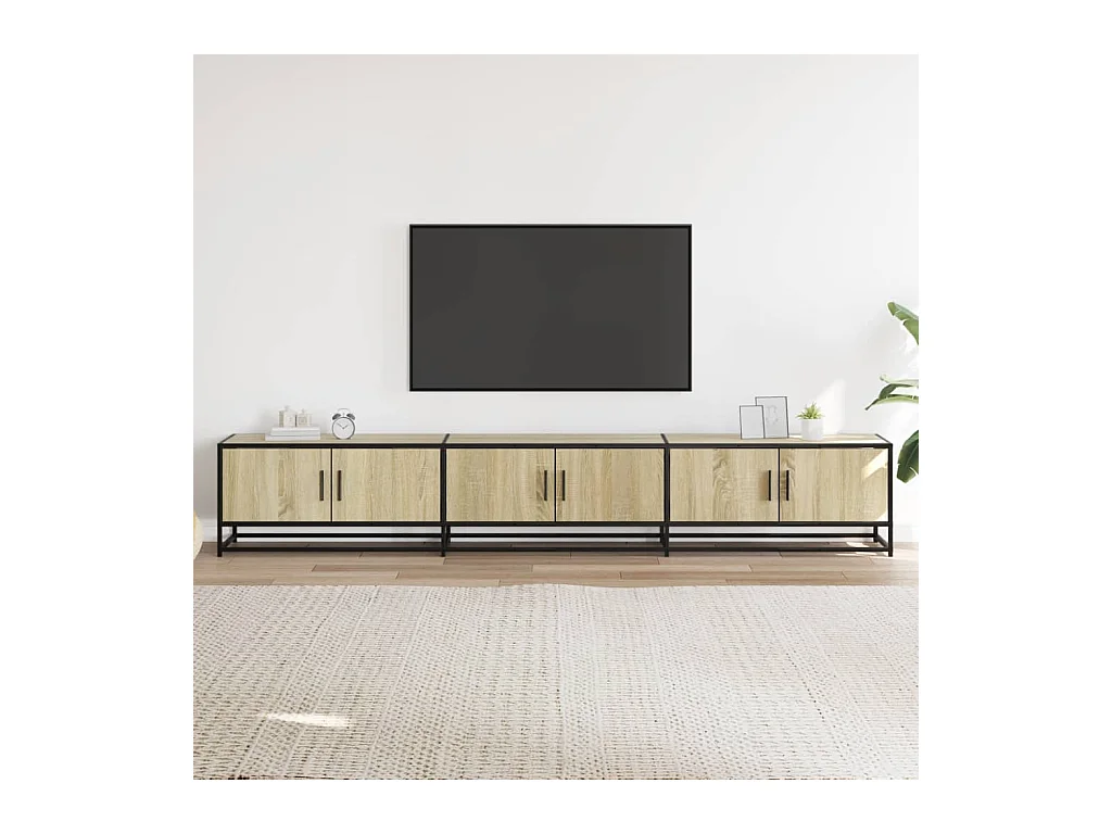 Mobile TV in rovere Sonoma 240x35x41 cm in legno ingegnerizzato