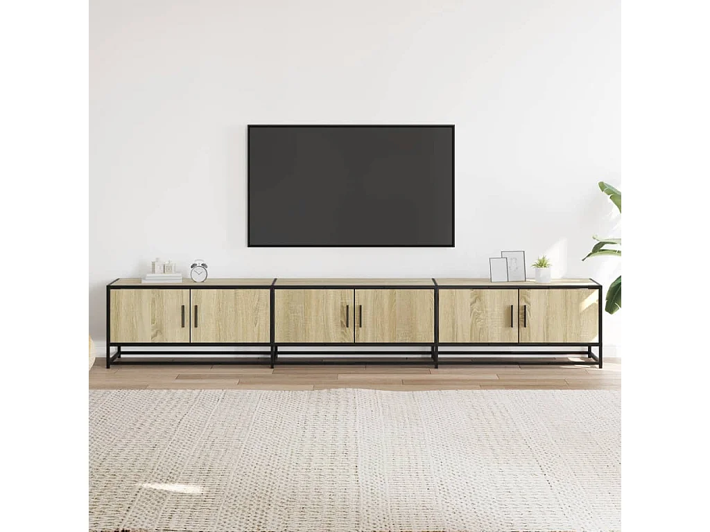 Meuble TV chêne sonoma 240x35x41 cm bois d'ingénierie