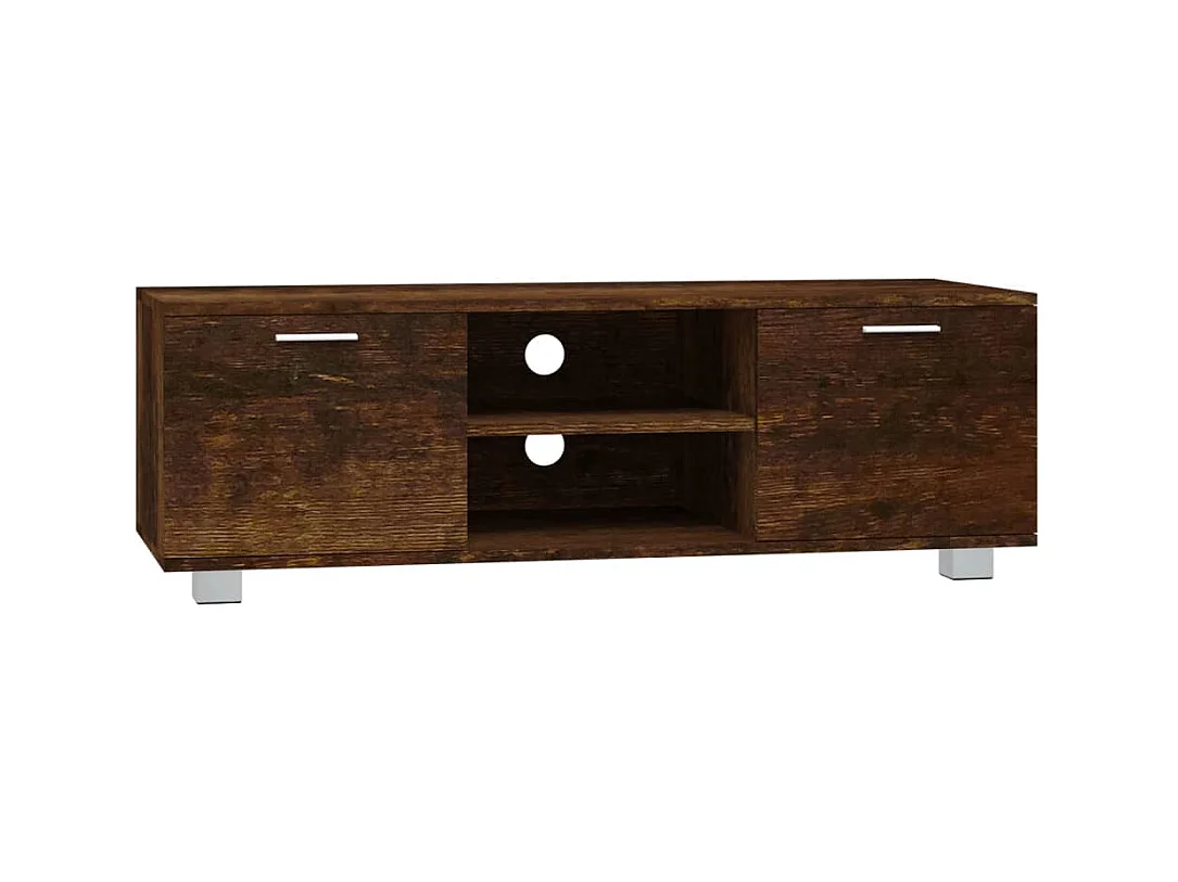 Meuble TV Chêne fumé 120x40,5x35 cm Bois d'ingénierie