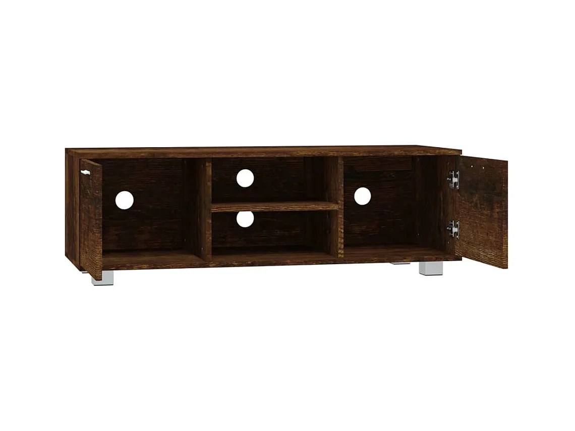 Meuble TV Chêne fumé 120x40,5x35 cm Bois d'ingénierie