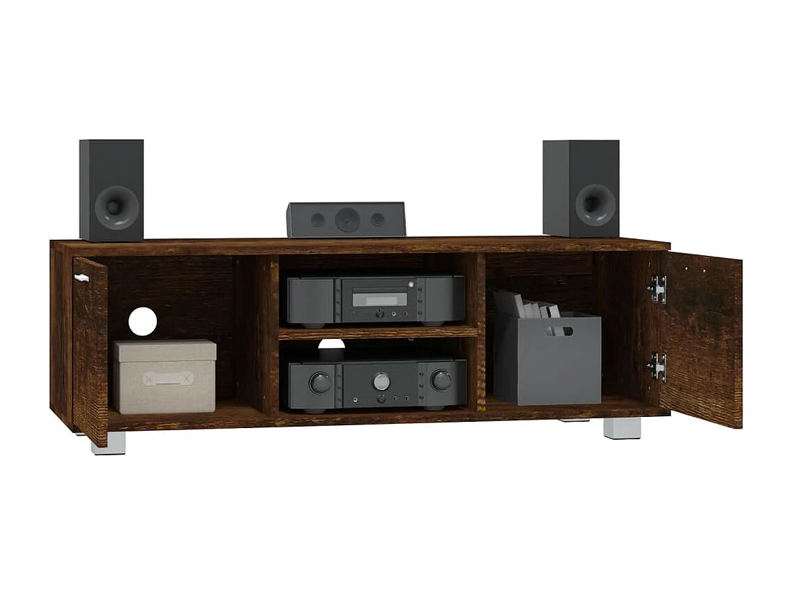 Meuble TV Chêne fumé 120x40,5x35 cm Bois d'ingénierie