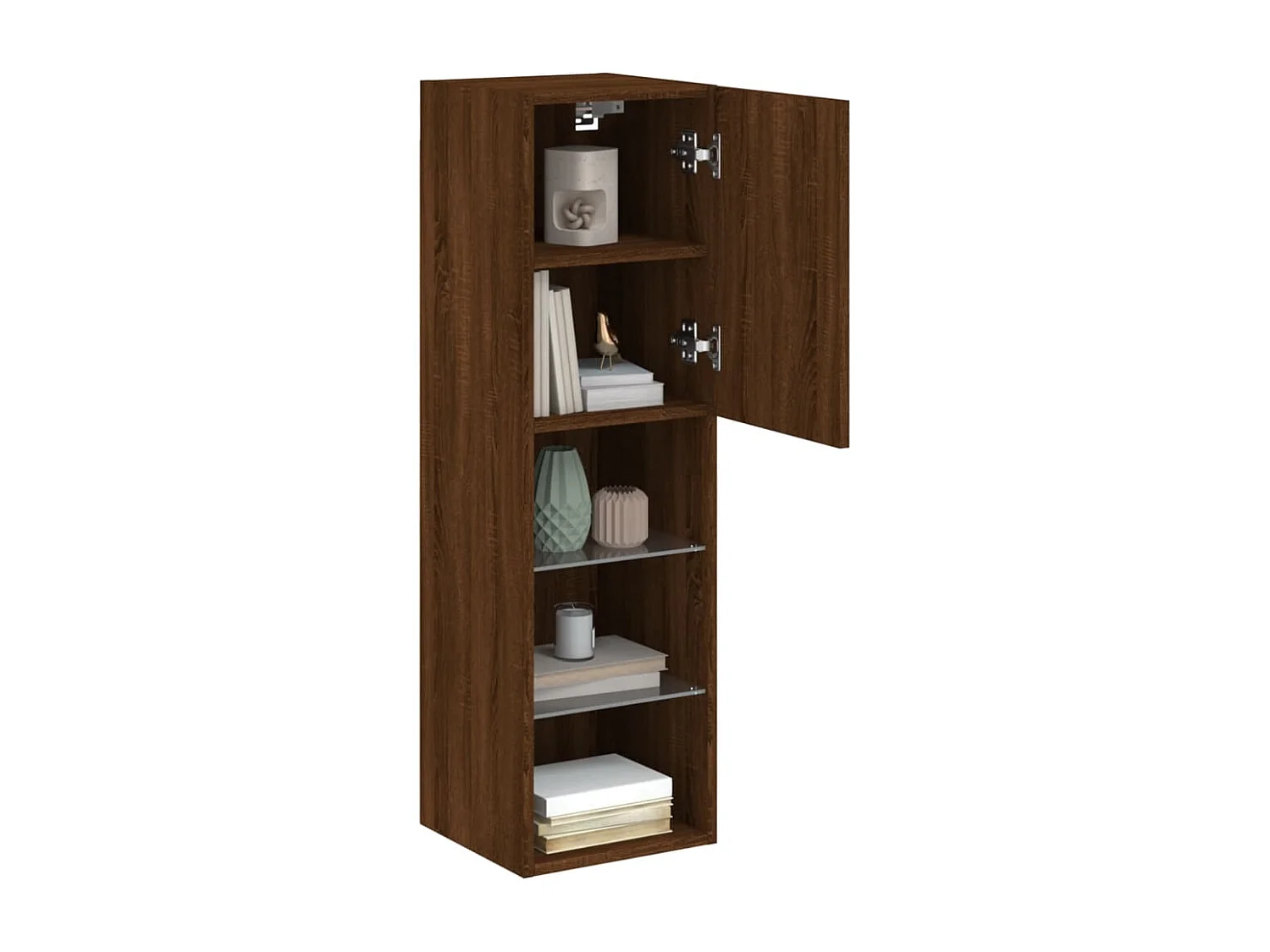 Meuble TV avec lumières LED chêne marron 30,5x30x102 cm