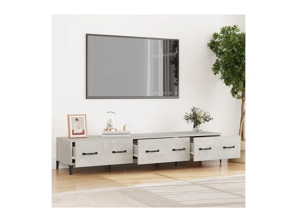 Mueble de TV de madera de ingeniería gris hormigón 150x34,5x30 cm