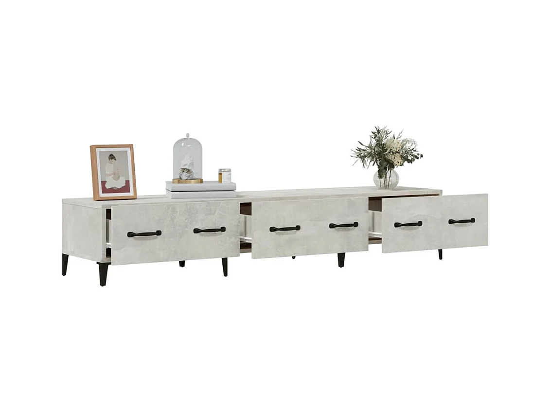 Mueble de TV de madera de ingeniería gris hormigón 150x34,5x30 cm