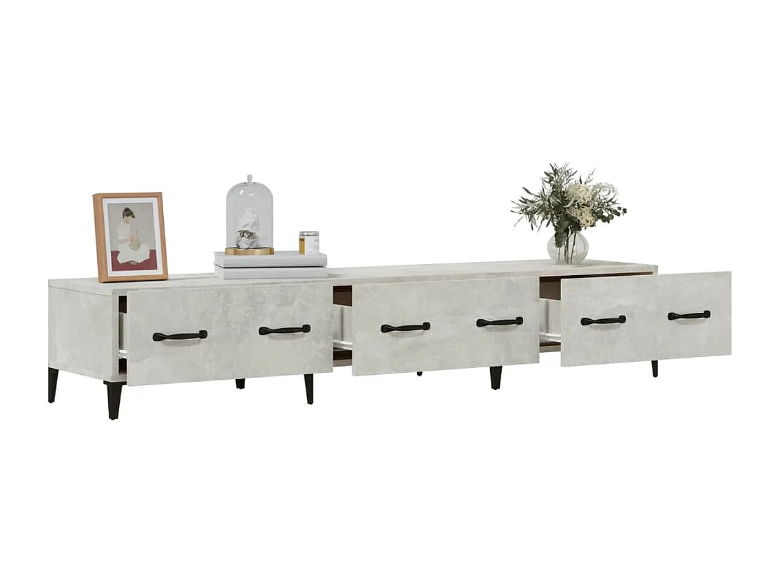 Mueble de TV de madera de ingeniería gris hormigón 150x34,5x30 cm