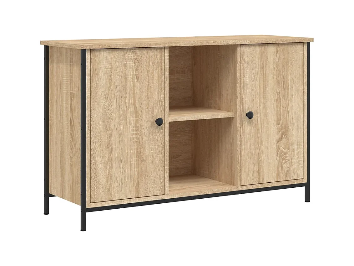 Meuble TV chêne sonoma 100x35x65 cm bois d'ingénierie