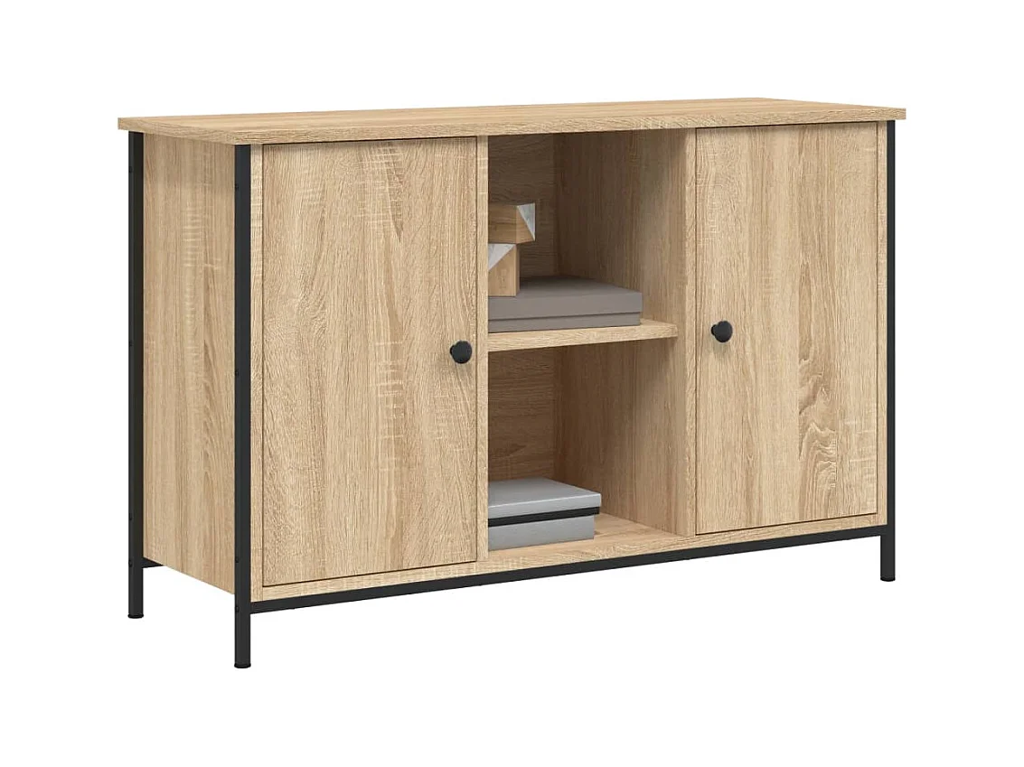 Meuble TV chêne sonoma 100x35x65 cm bois d'ingénierie